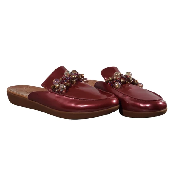 Elegant Pink Embellished Loafers - Picture 3 of 13